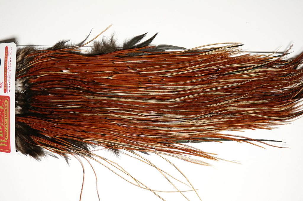 WSGMS-5032 Whiting Dry Fly Hackle, Farms Silver Grade Midge Saddle Furnace Ties Sizes 16-18