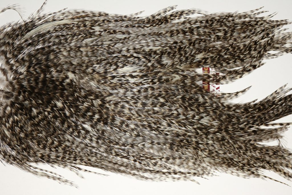 Coq De Leon Dry Fly Hackle, SGS-5645 Coq De Leon Dry Fly Hackle, Silver Grade Saddle Grizzly