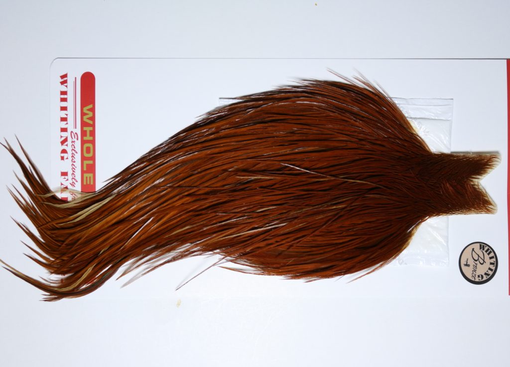 WBGC-5851 Whiting Dry Fly Hackle, Farms Bronze Grade Cape Brown Ties Sizes 10-22