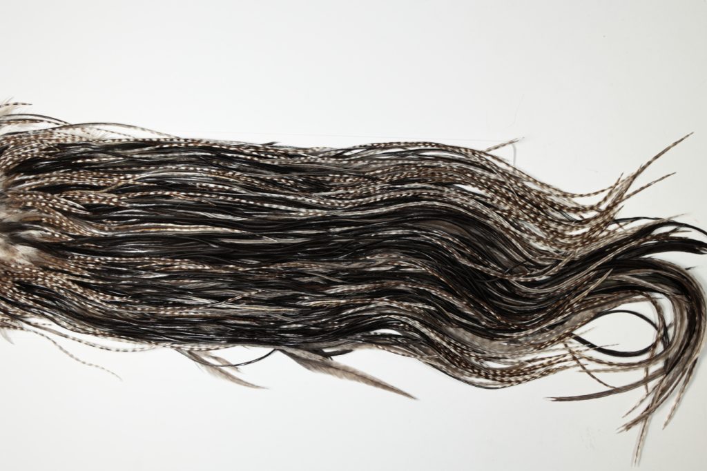 HBGS-6285 Hebert Dry Fly Hackle, Bronze Grade Saddle Variant Ties Sizes 14-16