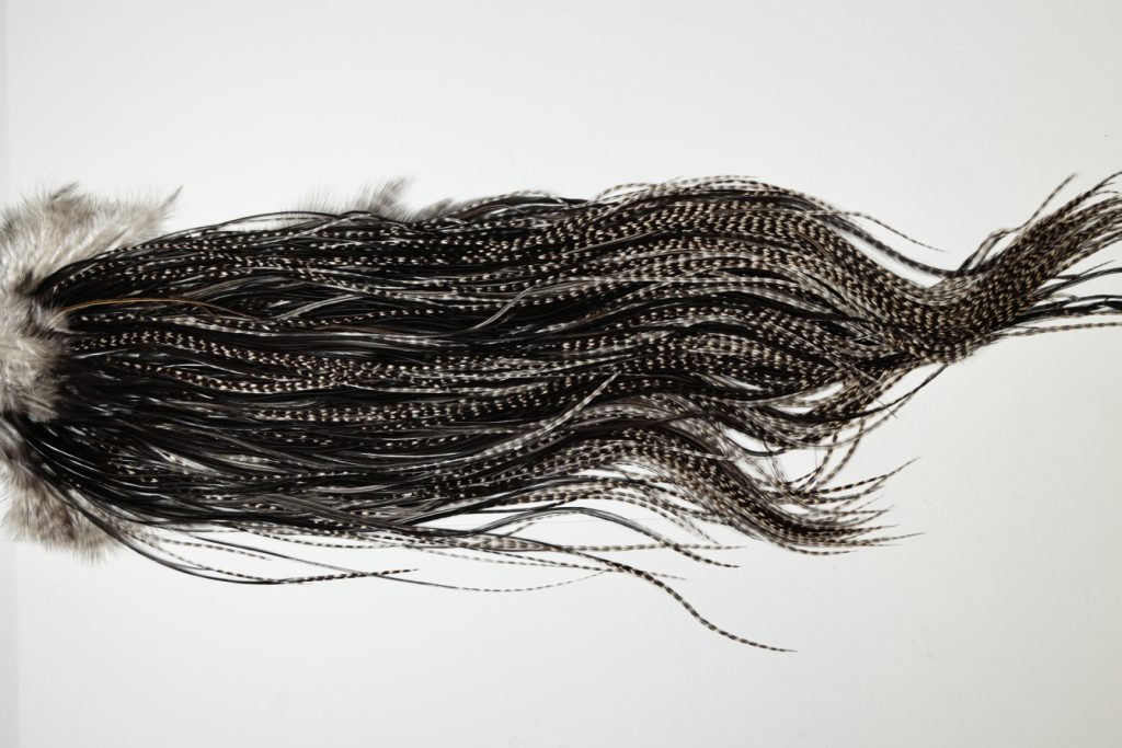 HSGS-6335 Hebert Dry Fly Hackle, Silver Grade Saddle Variant Ties Sizes 14-18