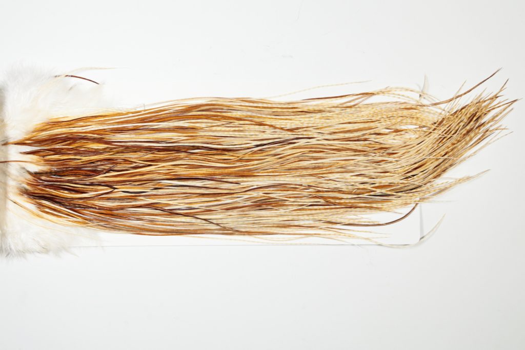 WBGMS-6405 Whiting Dry Fly Hackle, Farms Bronze Grade Midge Saddle Medium Ginger Ties Sizes 18-20