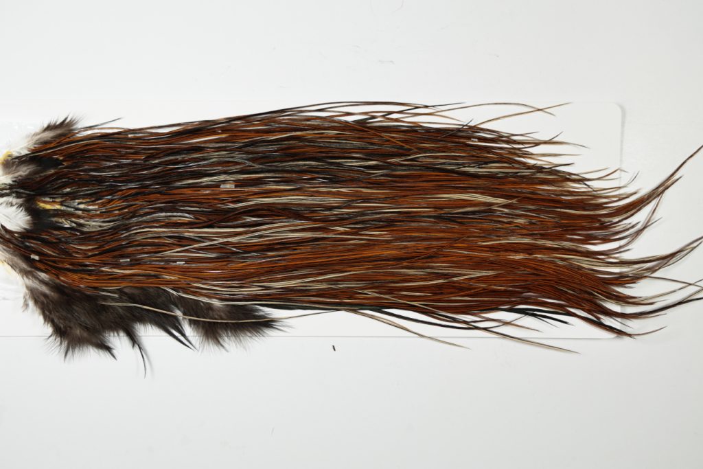 WBGMS-6409 Whiting Dry Fly Hackle, Farms Bronze Grade Midge Saddle Furnace Ties Sizes 16-20