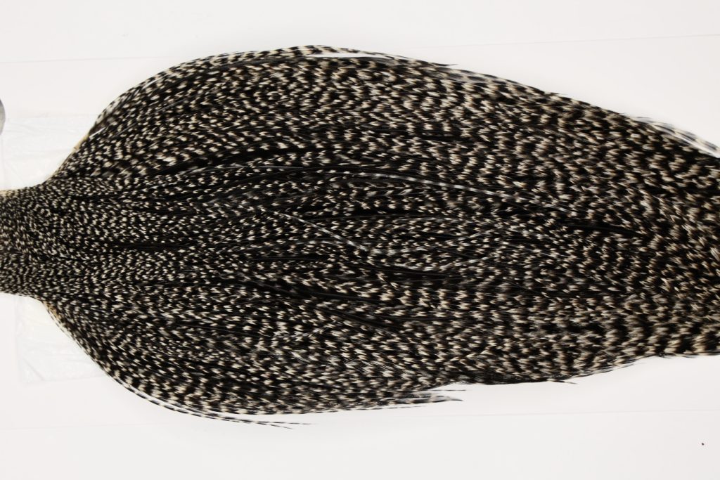 HSGC-7091 Hebert Dry Fly Hackle, Silver Grade Cape Grizzly Variant Ties Sizes 8-22