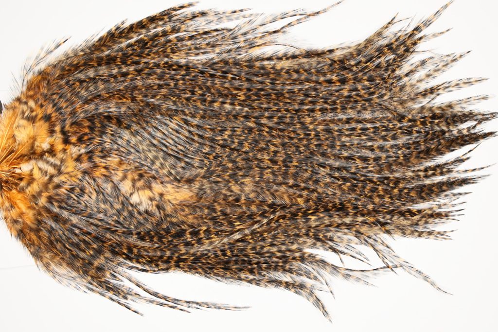 7343 Coq De Leon Dry Fly Hackle, Bronze Grade Saddle Golden Brown