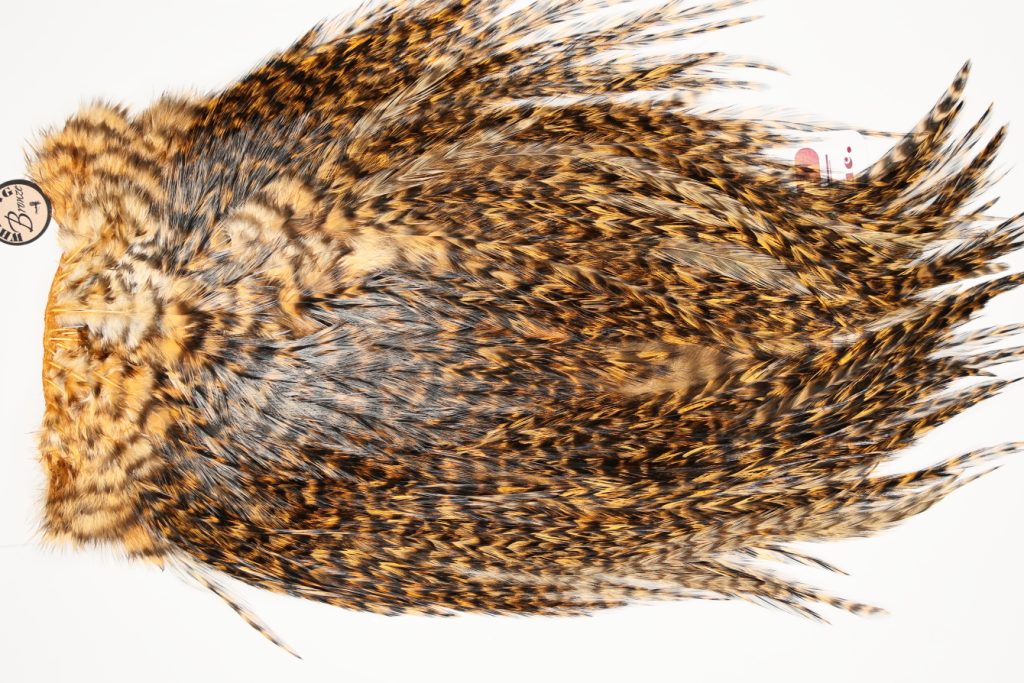 7344 Coq De Leon Dry Fly Hackle, Bronze Grade Saddle Golden Brown