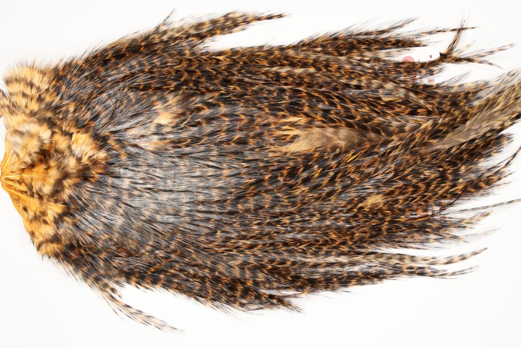 7348 Coq De Leon Dry Fly Hackle, Bronze Grade Saddle Golden Brown