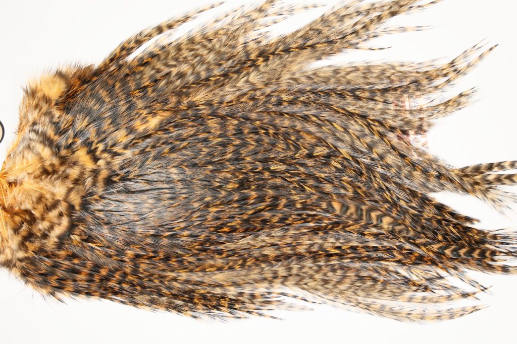 7354 Coq De Leon Dry Fly Hackle, Bronze Grade Saddle Golden Brown