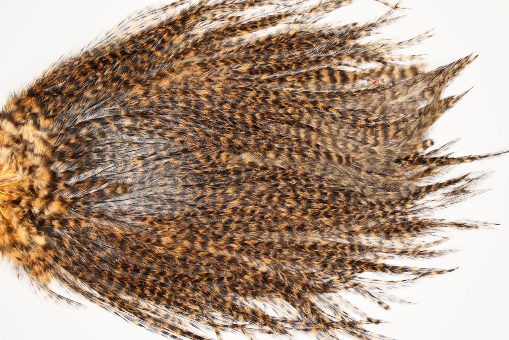 7355 Coq De Leon Dry Fly Hackle, Bronze Grade Saddle Golden Brown