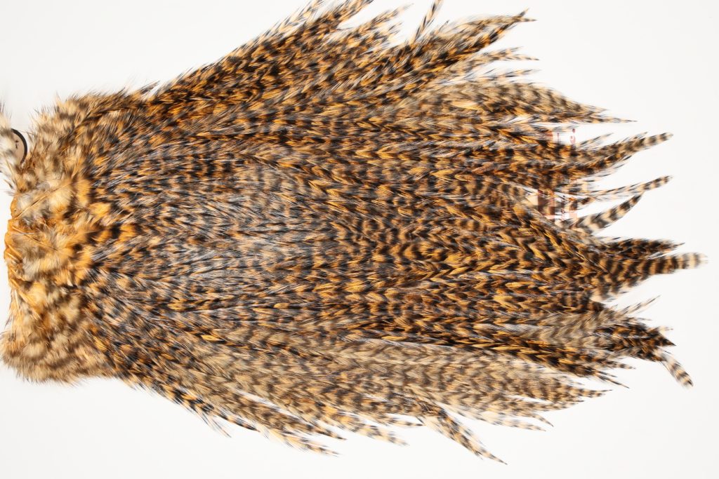 7357 Coq De Leon Dry Fly Hackle, Bronze Grade Saddle Golden Brown