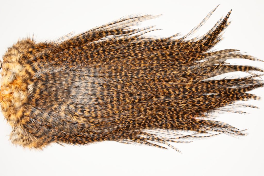 7363 Coq De Leon Dry Fly Hackle, Bronze Grade Saddle Golden Brown