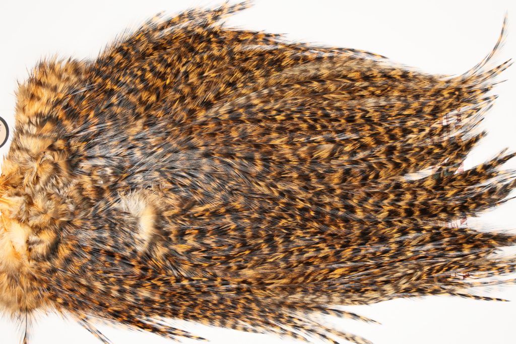 7365 Coq De Leon Dry Fly Hackle, Bronze Grade Saddle Golden Brown