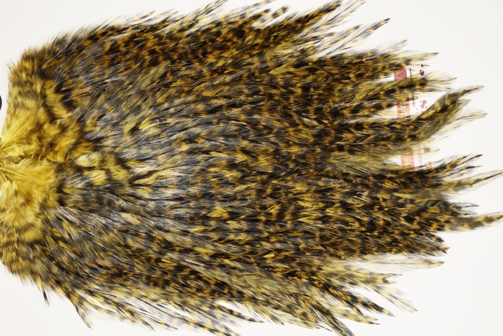 7458 Coq De Leon Dry Fly Hackle, Bronze Grade Saddle Golden Olive