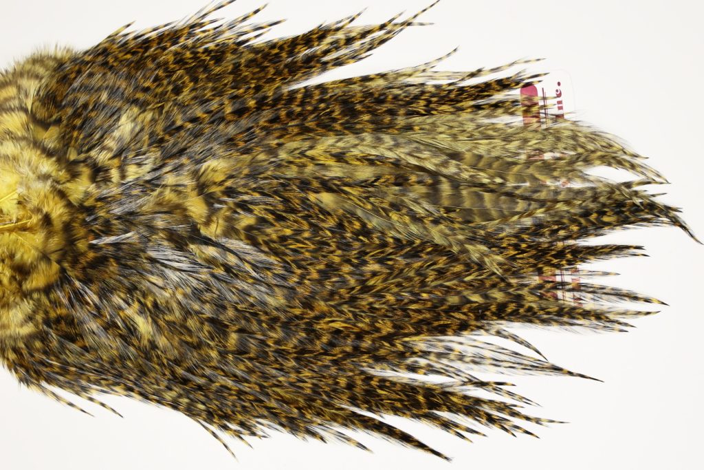 7468 Coq De Leon Dry Fly Hackle, Bronze Grade Saddle Golden Olive