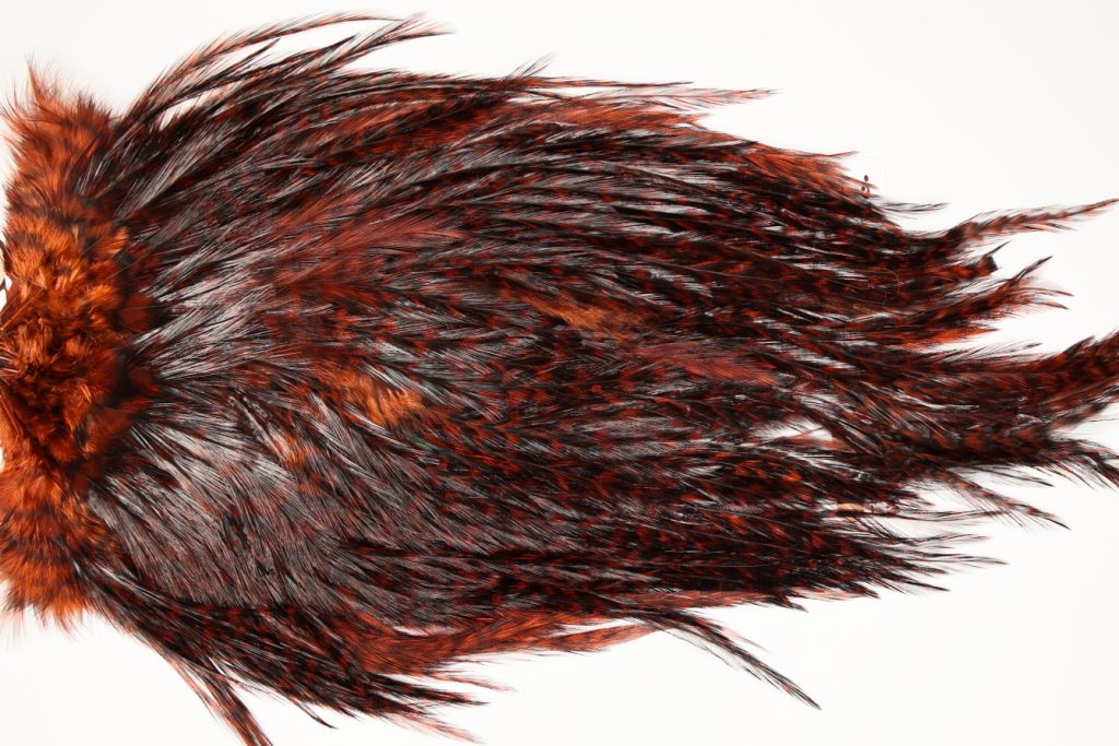 7625 Coq De Leon Dry Fly Hackle, Bronze Grade Saddle Fiery Brown