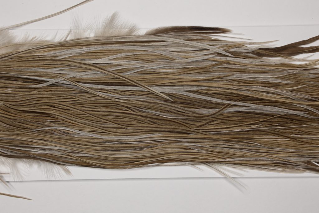 HBGS-8231 Hebert Dry Fly Hackle, Bronze Grade Saddle Medium Brown Dun Ties Sizes 12-14