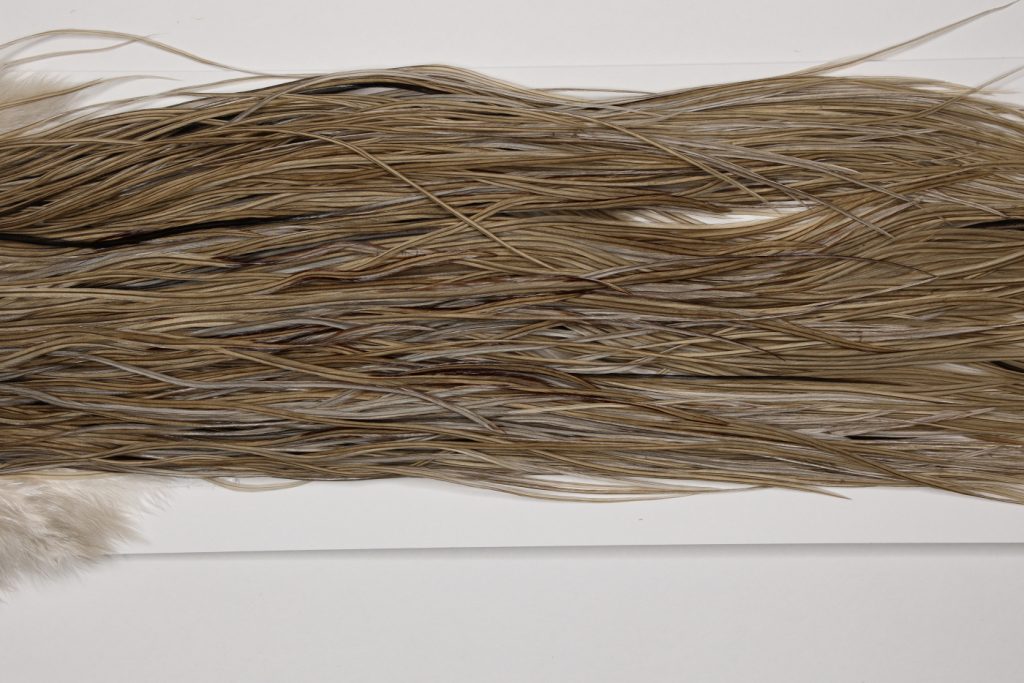 HBGS-8234 Hebert Dry Fly Hackle, Bronze Grade Saddle Medium Brown Dun Ties Sizes 14-16