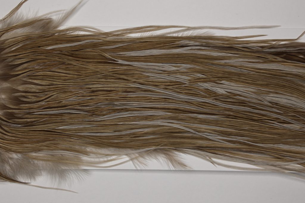 HSGS-8277 Hebert Dry Fly Hackle, Silver Grade Saddle Medium Brown Dun Ties Sizes 14-18