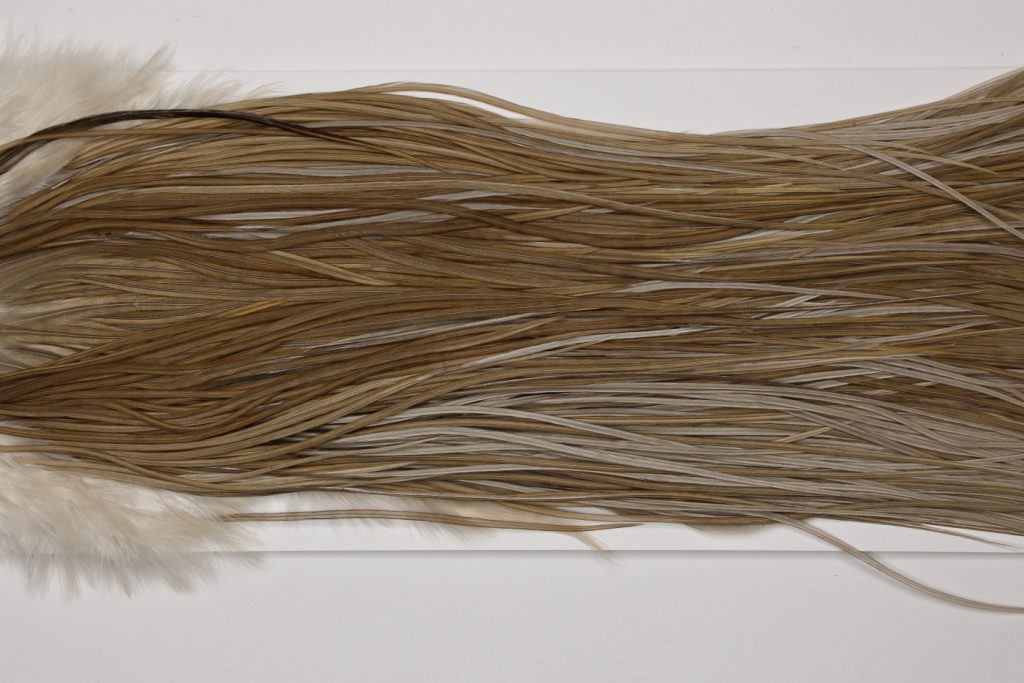 HSGS-8278 Hebert Dry Fly Hackle, Silver Grade Saddle Medium Brown Dun Ties Sizes 12-16