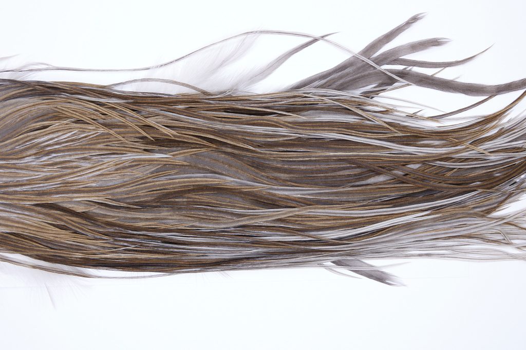 198 - JimsFlyCo Dry Fly Hackle, Dark Dun #2 Grade Rooster Saddle, Ties Sizes 12-14