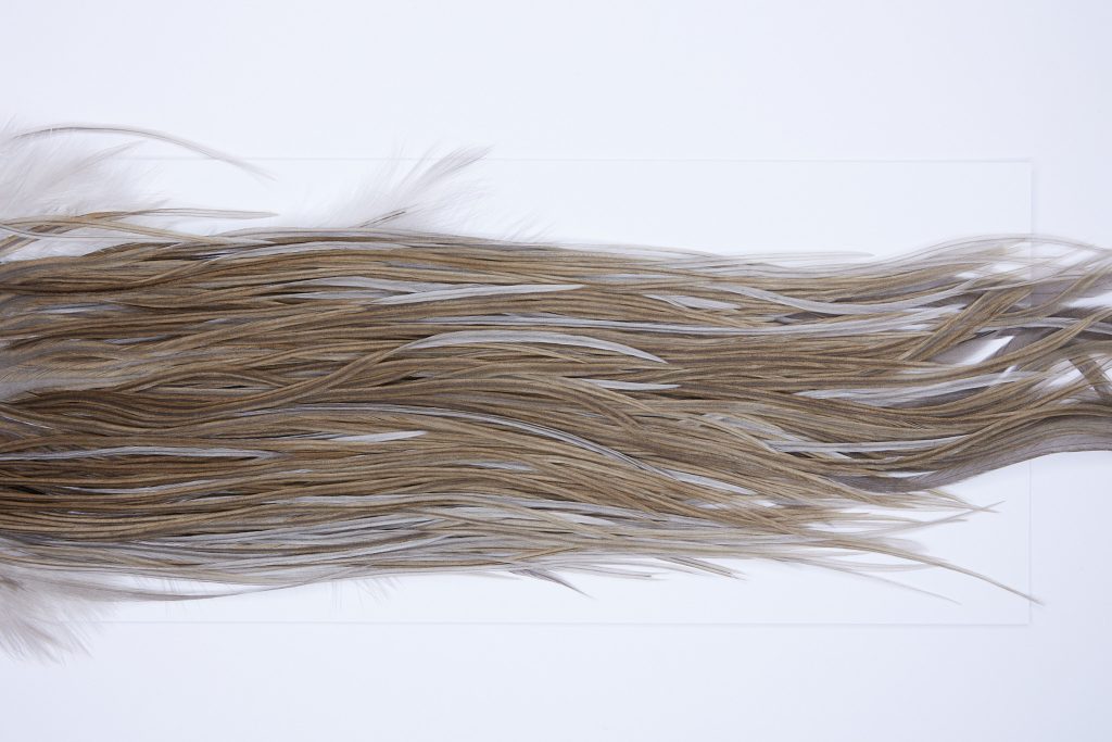 204 - JimsFlyCo Dry Fly Hackle, Medium Dun #2 Grade Rooster Saddle, Ties Sizes 12-14