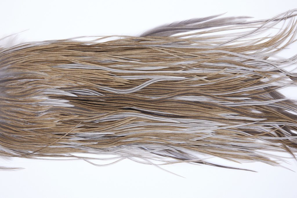 205 - JimsFlyCo Dry Fly Hackle, Medium Dun #2 Grade Rooster Saddle, Ties Sizes 12-14