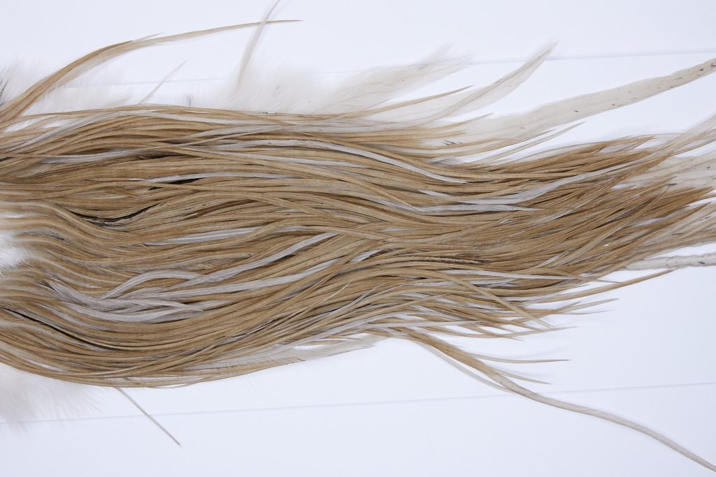 214 - JimsFlyCo Dry Fly Hackle, Medium Dun #2 Grade Rooster Saddle, Ties Sizes 12-14