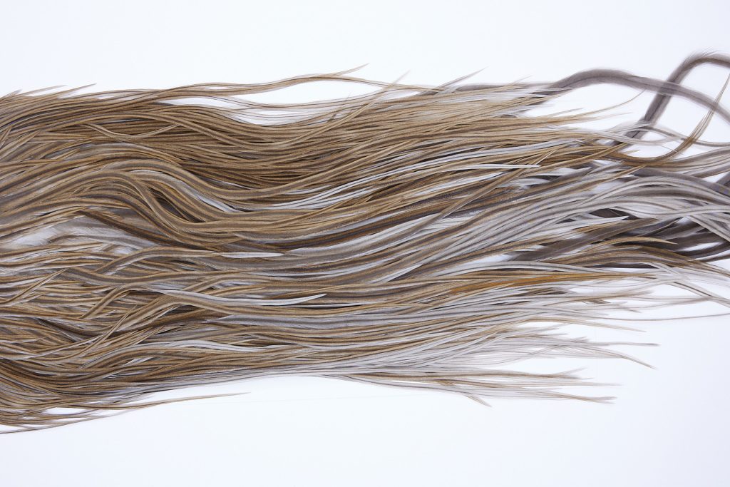 219 - JimsFlyCo Dry Fly Hackle, Medium Dun #2 Grade Rooster Saddle, Ties Sizes 12-14