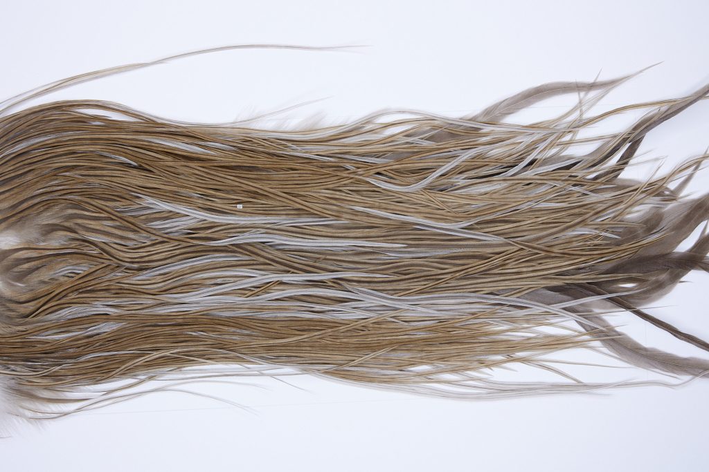 222 - JimsFlyCo Dry Fly Hackle, Medium Dun #2 Grade Rooster Saddle, Ties Sizes 12-14