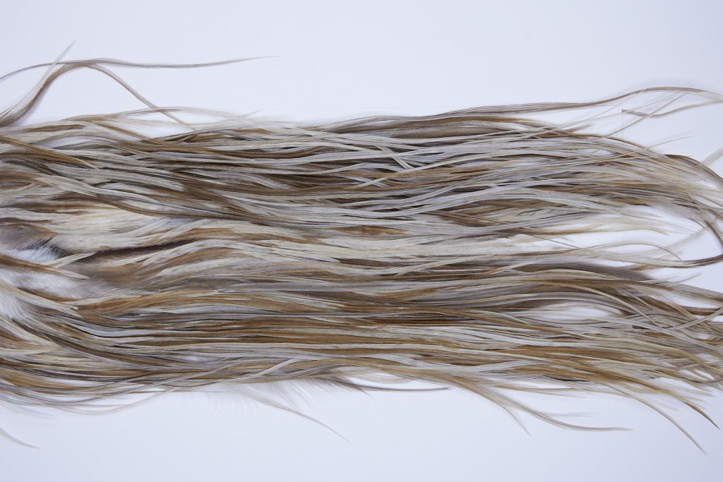 224 - JimsFlyCo Dry Fly Hackle, Medium Dun #2 Grade Rooster Saddle, Ties Sizes 14-16