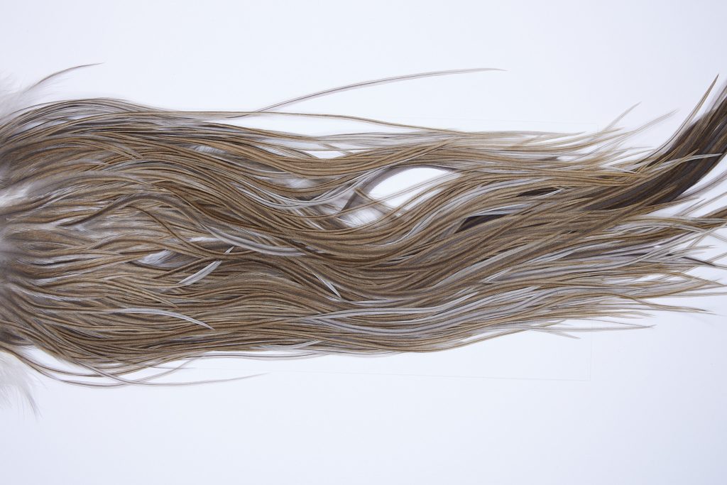 226 - JimsFlyCo Dry Fly Hackle, Medium Dun #2 Grade Rooster Saddle, Ties Sizes 12-16