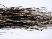 550 - Hebert Dry Fly Hackle, Dun Grizzly Bronze Grade Rooster Saddle, Ties Sizes 14-16