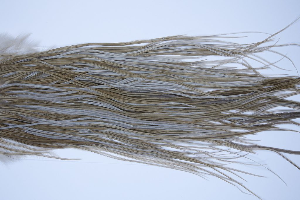 9348 - JimsFlyCo Dry Fly Hackle, Medium Dun #1 Grade Rooster Saddle, Ties Sizes 12-14