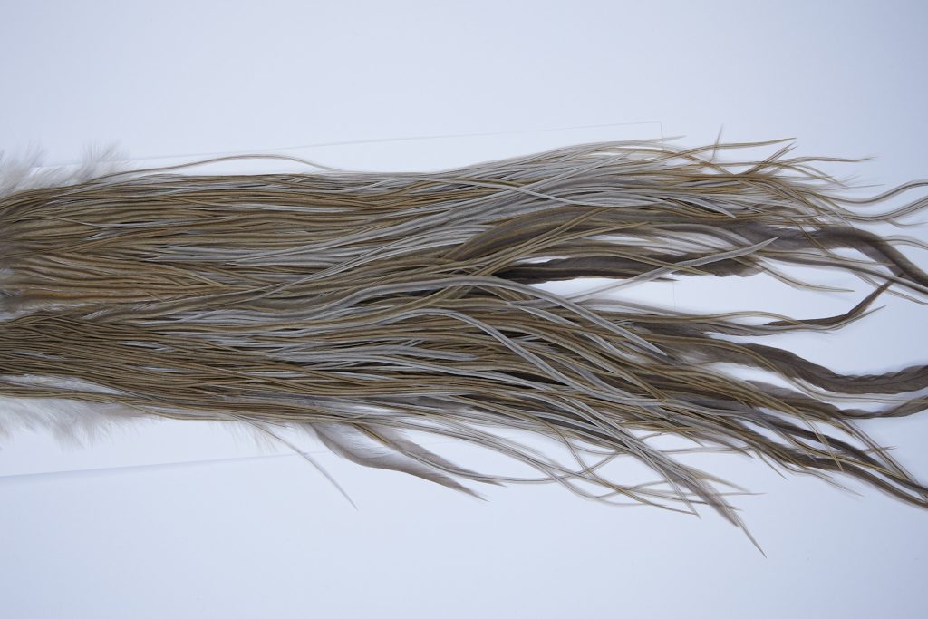 9350 - JimsFlyCo Dry Fly Hackle, Medium Dun #1 Grade Rooster Saddle, Ties Sizes 12-16