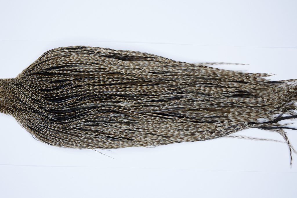 9388 - JimsFlyCo Dry Fly Hackle, Grizzly Dun Variant #1 Grade Rooster Cape, Ties Sizes 12-24