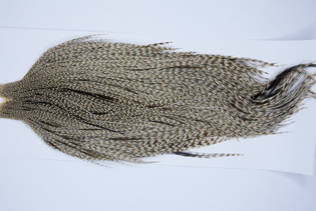 9390 - JimsFlyCo Dry Fly Hackle, Grizzly Dun Variant #1 Grade Rooster Cape, Ties Sizes 12-24