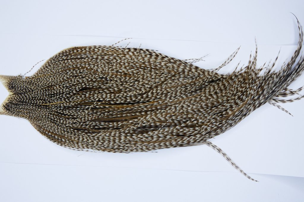 9391 - JimsFlyCo Dry Fly Hackle, Grizzly Dun Variant #1 Grade Rooster Cape, Ties Sizes 10-24