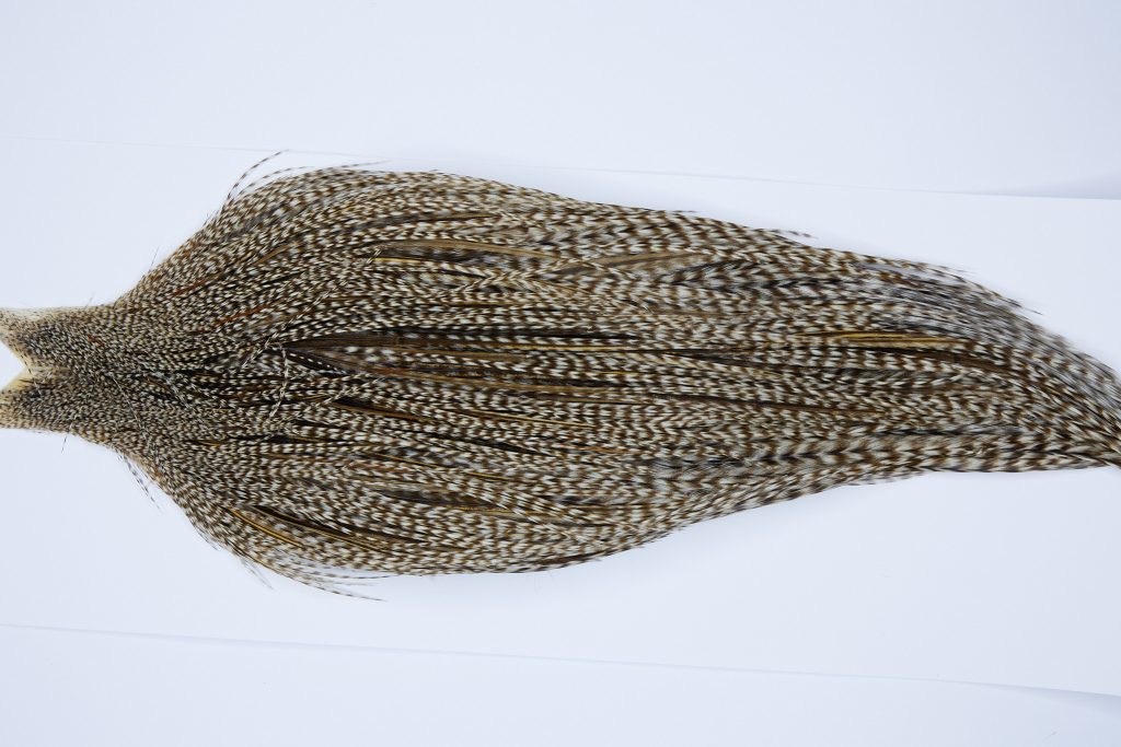 9395 - JimsFlyCo Dry Fly Hackle, Grizzly Dun Variant #1 Grade Rooster Cape, Ties Sizes 10-22