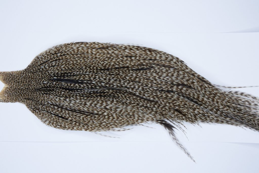 9400 - JimsFlyCo Dry Fly Hackle, Grizzly Dun Variant #1 Grade Rooster Cape, Ties Sizes 10-22