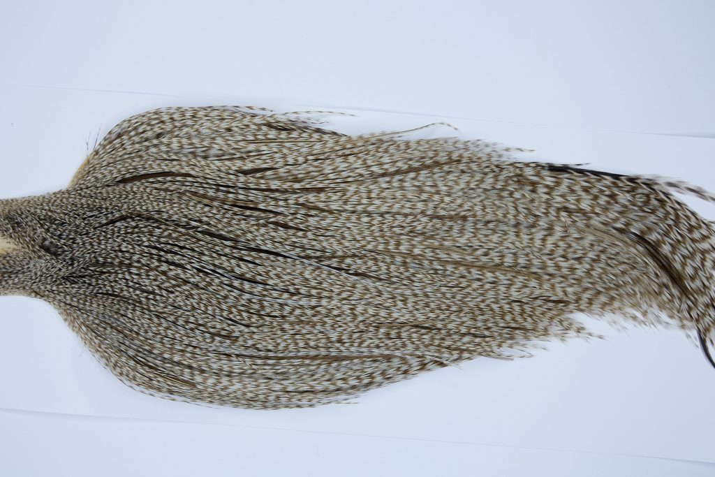 9402 - JimsFlyCo Dry Fly Hackle, Grizzly Dun Variant #1 Grade Rooster Cape, Ties Sizes 10-22