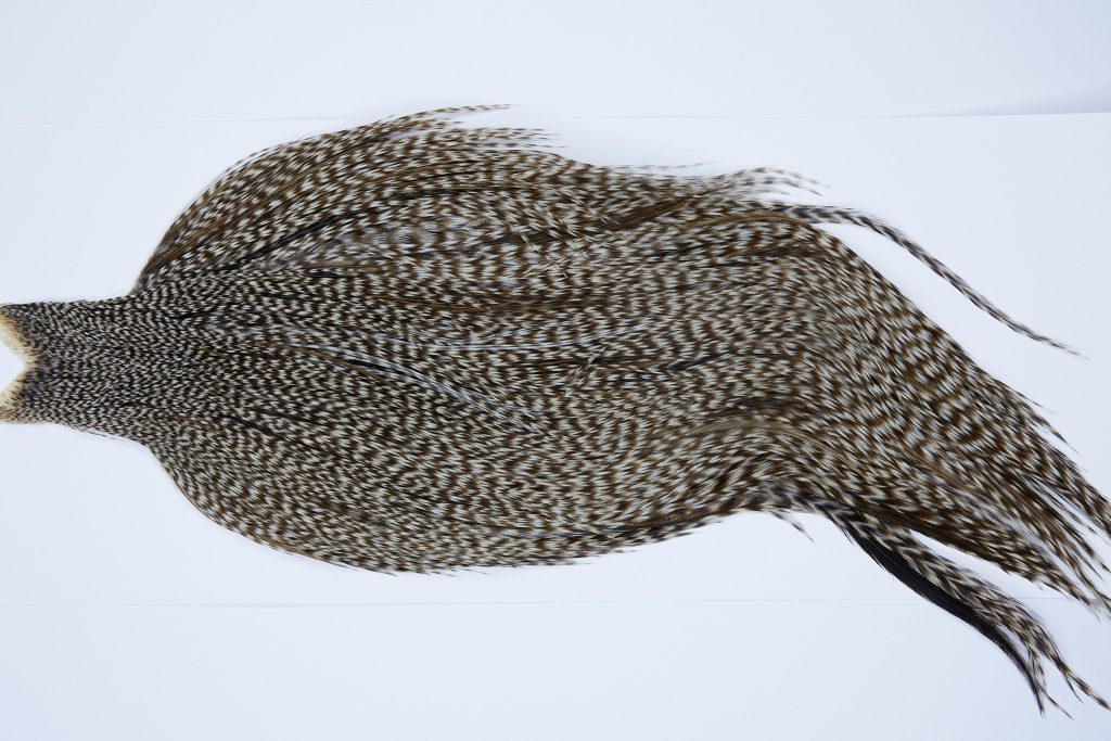 9403 - JimsFlyCo Dry Fly Hackle, Grizzly Dun Variant #1 Grade Rooster Cape, Ties Sizes 10-22