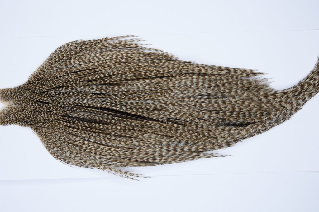 9409 - JimsFlyCo Dry Fly Hackle, Grizzly Dun Variant #1 Grade Rooster Cape, Ties Sizes 12-24