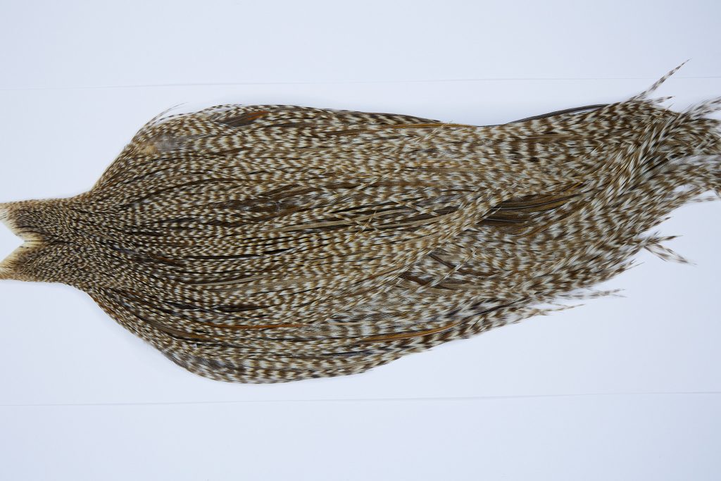 9412 - JimsFlyCo Dry Fly Hackle, Grizzly Dun Variant #1 Grade Rooster Cape, Ties Sizes 10-24