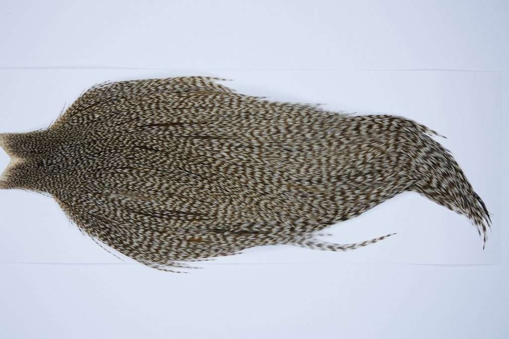 9414 - JimsFlyCo Dry Fly Hackle, Grizzly Dun Variant #1 Grade Rooster Cape, Ties Sizes 10-22