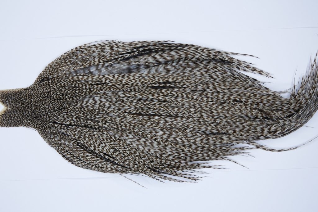 9415 - JimsFlyCo Dry Fly Hackle, Grizzly Dun Variant #1 Grade Rooster Cape, Ties Sizes 10-22