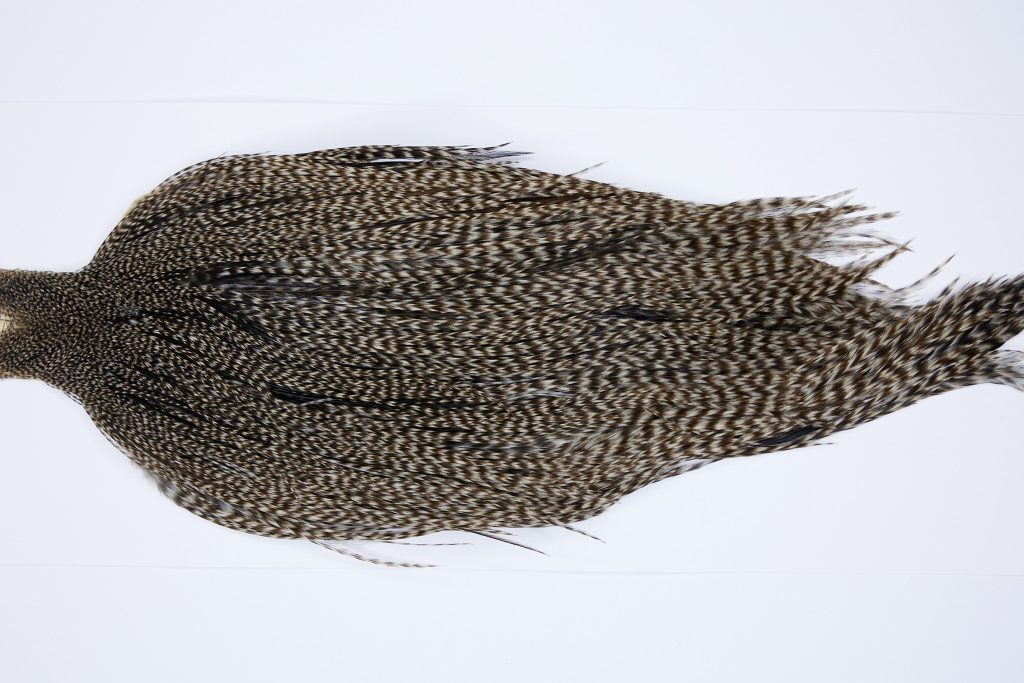 9422 - JimsFlyCo Dry Fly Hackle, Grizzly Dun Variant #1 Grade Rooster Cape, Ties Sizes 10-24