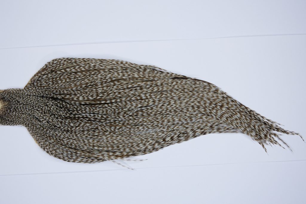 9423 - JimsFlyCo Dry Fly Hackle, Grizzly Dun Variant #1 Grade Rooster Cape, Ties Sizes 10-22