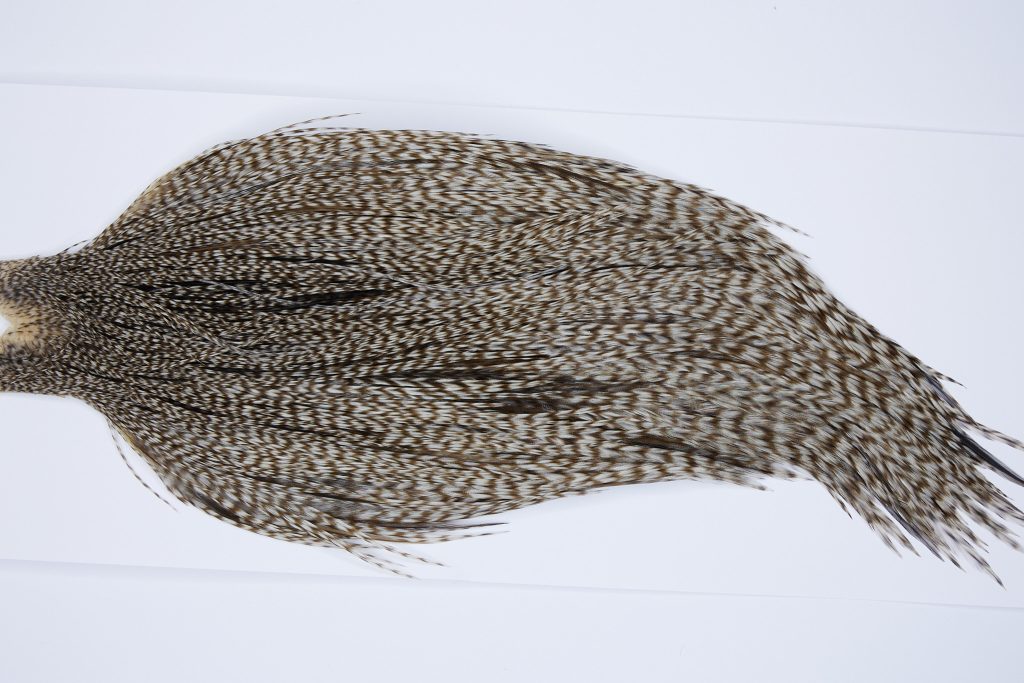 9424 - JimsFlyCo Dry Fly Hackle, Grizzly Dun Variant #1 Grade Rooster Cape, Ties Sizes 10-22