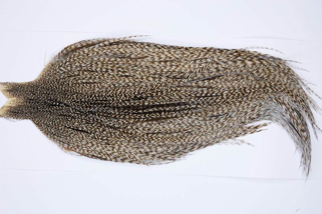 9429 - JimsFlyCo Dry Fly Hackle, Grizzly Dun Variant #1 Grade Rooster Cape, Ties Sizes 10-24