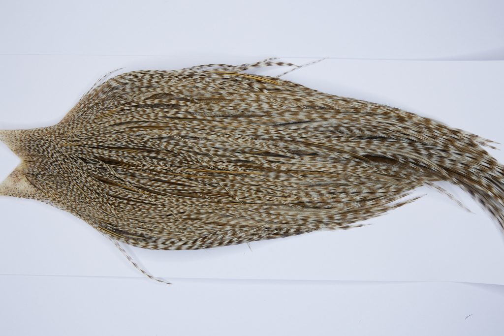 9437 - JimsFlyCo Dry Fly Hackle, Grizzly Dun Variant #2 Grade Rooster Cape, Ties Sizes 10-24